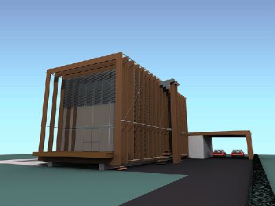 перспектива с тыльным фасадом
